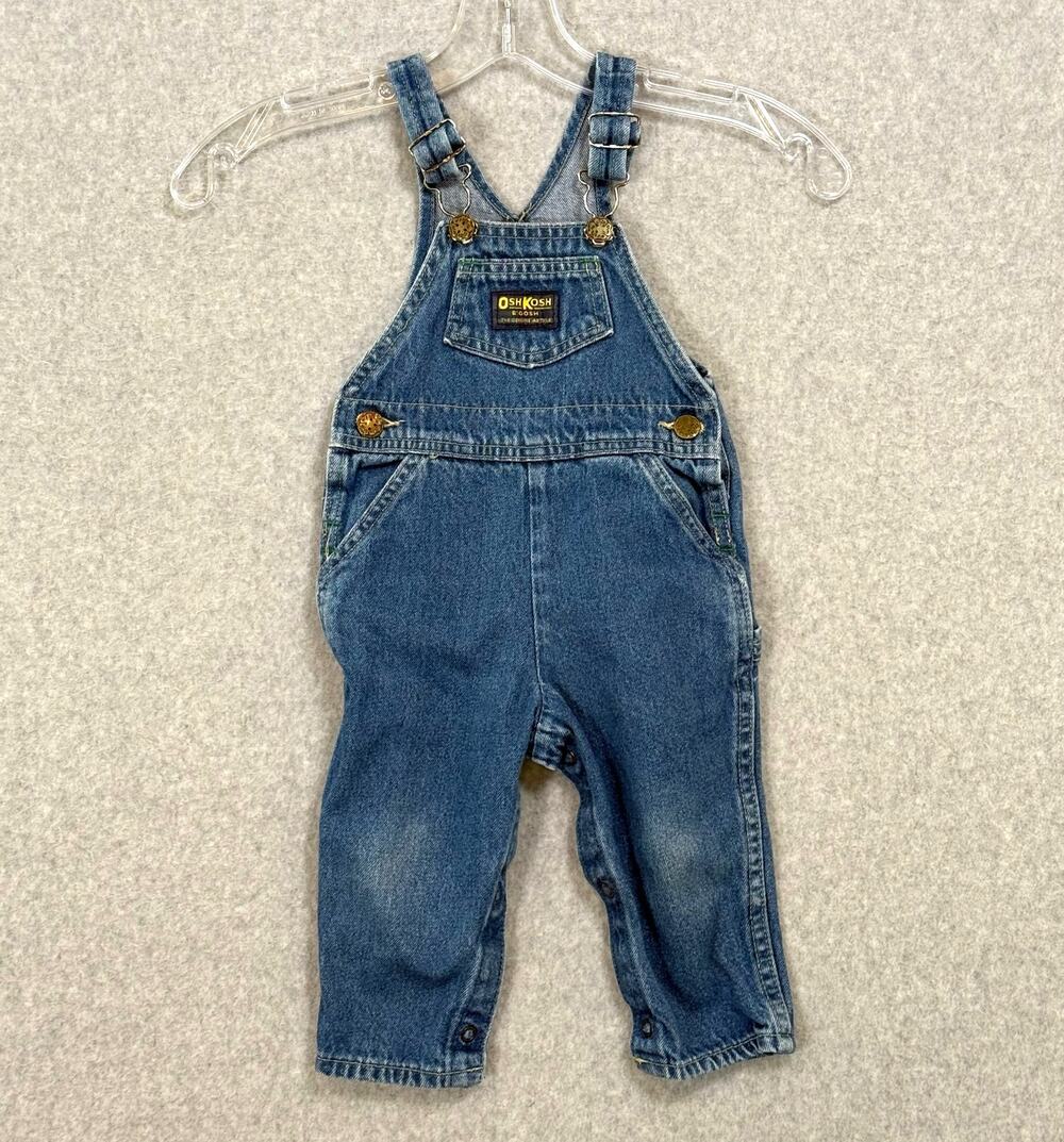 Vtg OshKosh B'Gosh Vestbak Denim Overalls Size 18M Classic Everyday USA